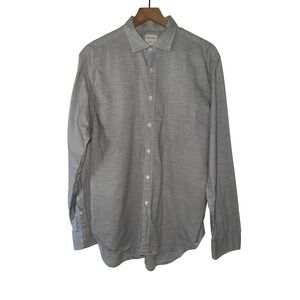 BILLY REID Mens Blue White Striped Button Down Shirt Size L Classic Fit Italy